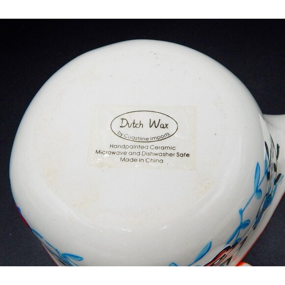 Dutch Wax Floral Measuring Cups Set Hand-Painted Ceramic Multi-Colored S/4 - Picture 7 of 7